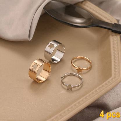 Trendy Gold Butterfly Rings For Women Men Lover Couple Rings Set