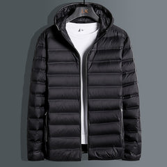 Large Size Winter Hooded Ultra Light Down Jacket Men Windbreaker Outwear