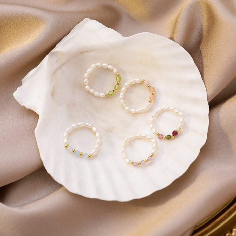 Kpop Cute Multi Beaded Imitation Pearl Colorful Crystal Adjustable Rope