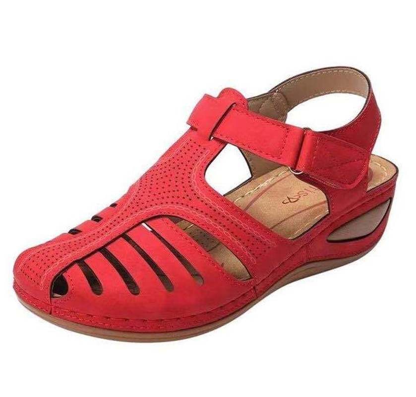 Women Sandals Summer Ladies Girls Leather Vintage Sandals Buckle