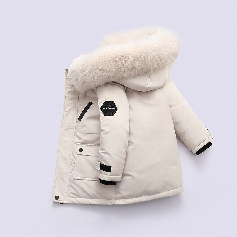 Winter White duck down Jacket Boys Parka Thick Warm Baby Outerwear Coat