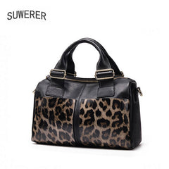 Genuine Leather women bag fashion Luxury Leopard print