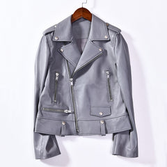 Spring Genuine Leather Jacket Women Fashion Real Coat