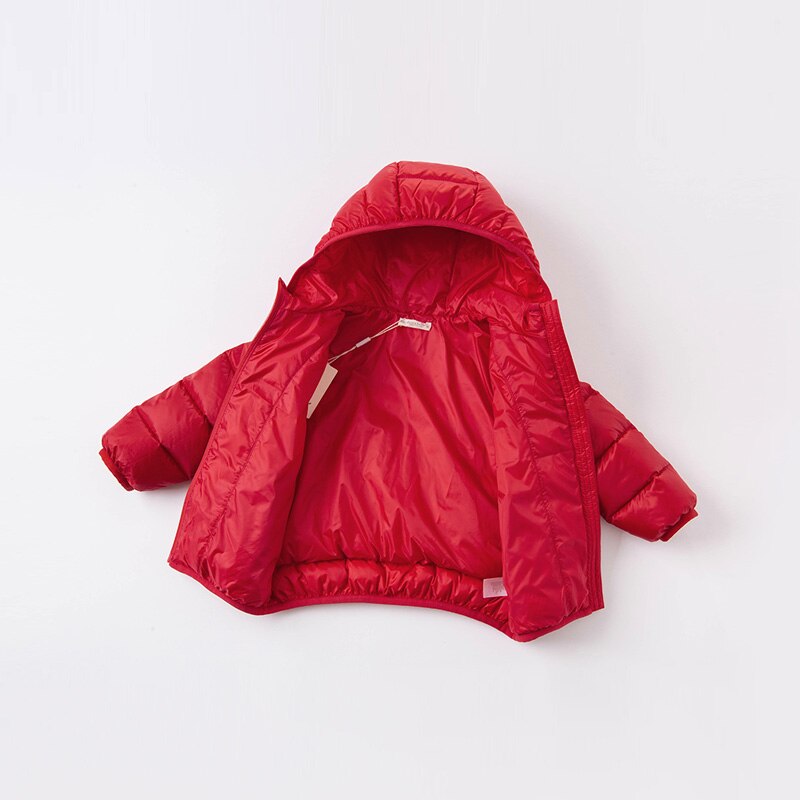 winter baby girls down cartoon coat zipper hooded outerwear