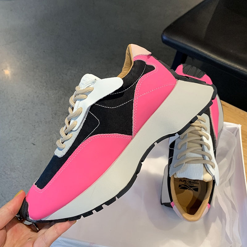 Spring Thick Sole Casual Daddy Shoes Hot Selling Women Flat Platform