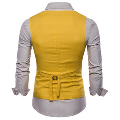 Casual Cotton Linen Mens Suit Vest Slim Fit Single Breasted Sleeveless Waistcoat