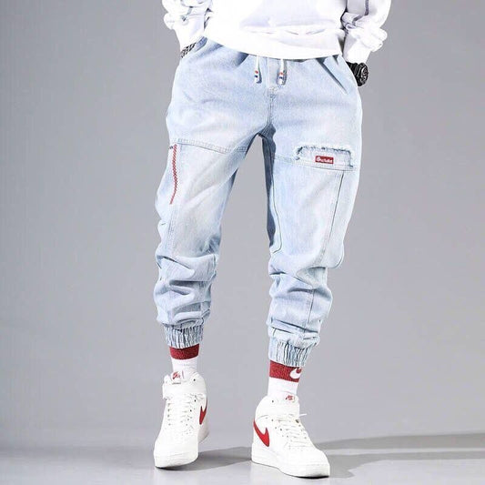 Streetwear Hip Hop Cargo Pants Men jeans Cargo Pants Elastic Harun pants