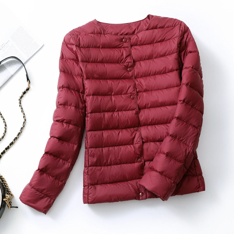 Ultra Light Down Women Matt Fabric Lightweight Coat Warm