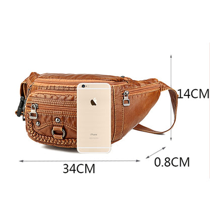 Fashion Rivets Women Belt Waist Bag Designer Fanny Pack Soft PU Leather