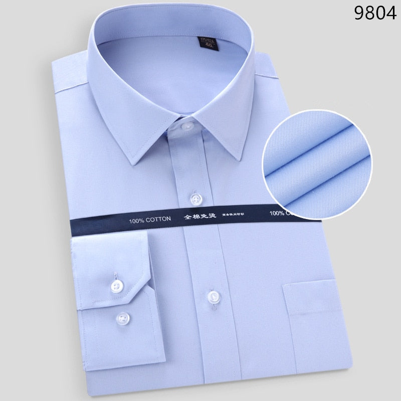 High Quality Non-ironing Men Dress Long Sleeve Shirt Solid Male