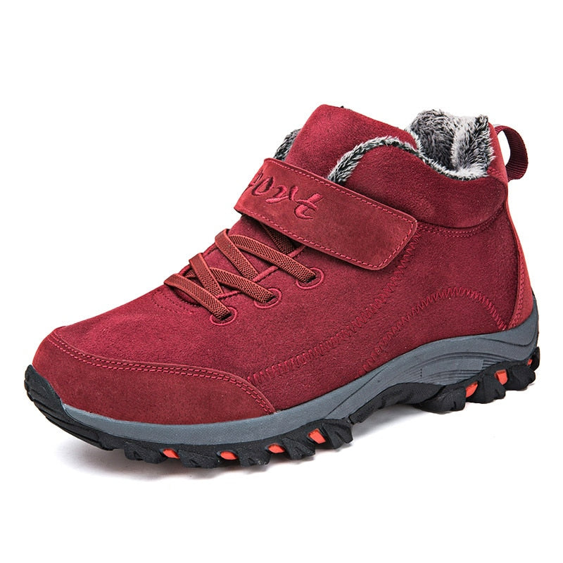 Waterproof Winter Men Boots with Fur Warm Snow Women Boots Men Work