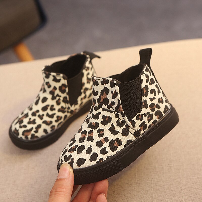 Leopard Children Snow Boots Slip on Toddler Girl Boots Baby Winter Shoes
