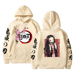 Slayer Kimetsu No Yaiba Hoodie Hip Hop Anime Pullovers Tops Loose Long Sleeves