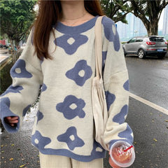 fashion Women Sweaters Winter Women Flower Sweaters over size women pullover