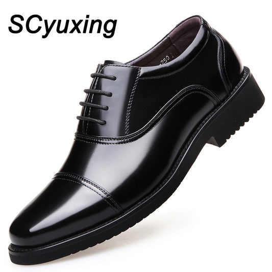 Man Split Leather Shoes Rubber Sole EXTRA Size 48 Man Business