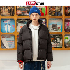 Warm Bubble Coat Winter Jacket Streetwear Solid Black Parkas Man Korean Fashion Puffer Jackets Coats