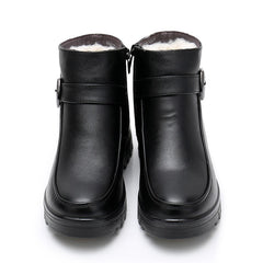 Fashion Winter Women Genuine Leather Ankle Boots Female Thick