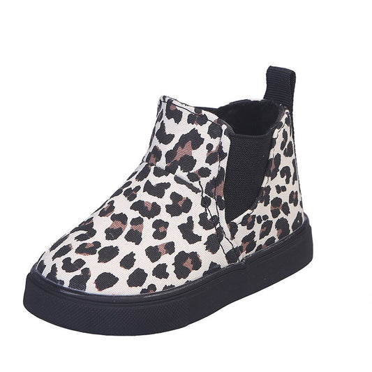 Leopard Children Snow Boots Slip on Toddler Girl Boots Baby Winter Shoes