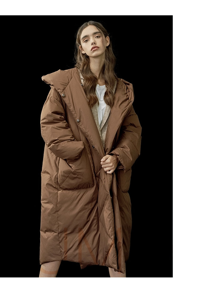 XL Plus Size Winter Oversize Warm Down Coat Female X-Long Down