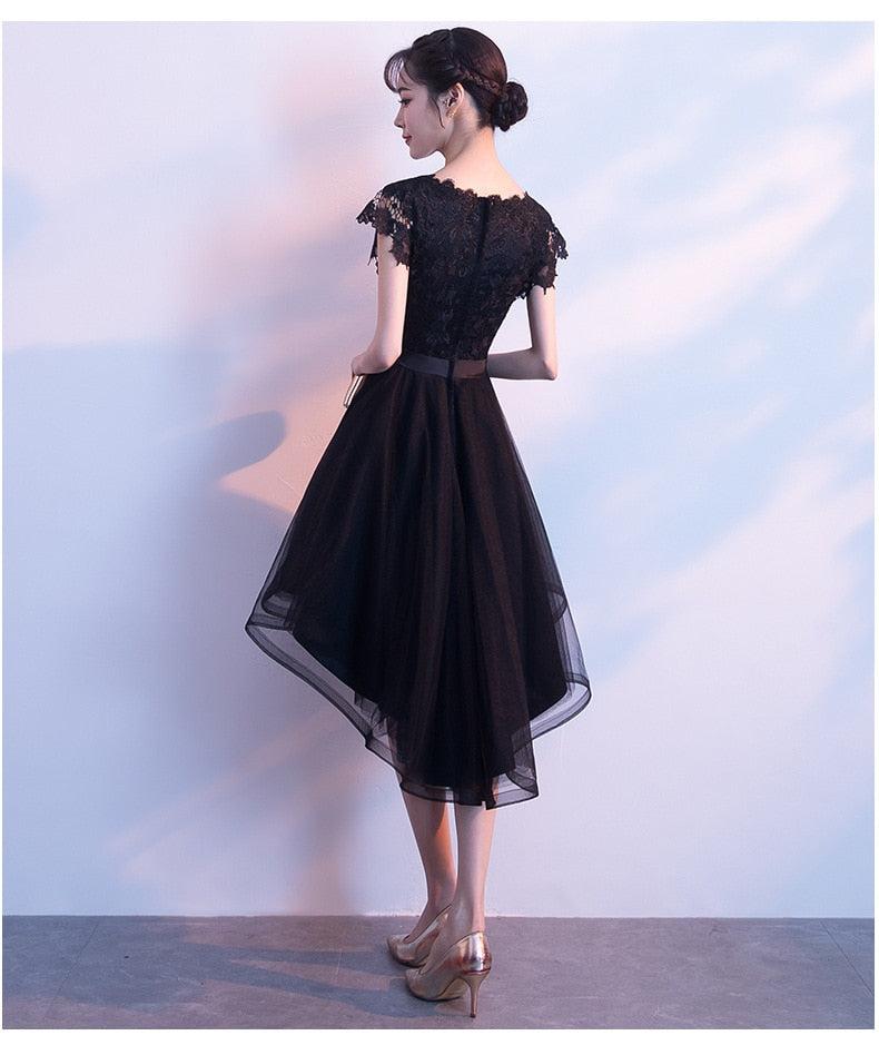Homecoming Dresses: Princess High Low Prom Dresses Black Wine Red Champagne