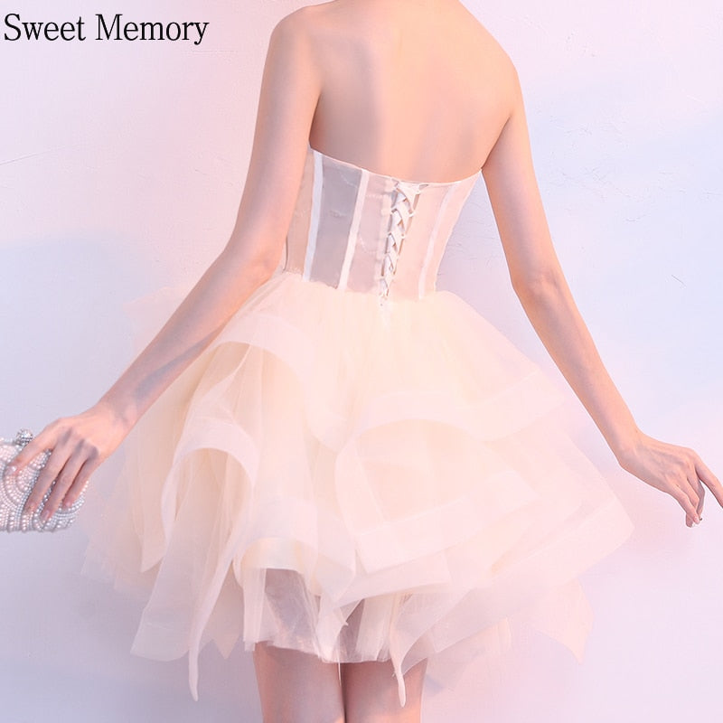 Homecoming Dresses: Princess Yellow Green Prom Dresses Girl Short Dress Sleeveless