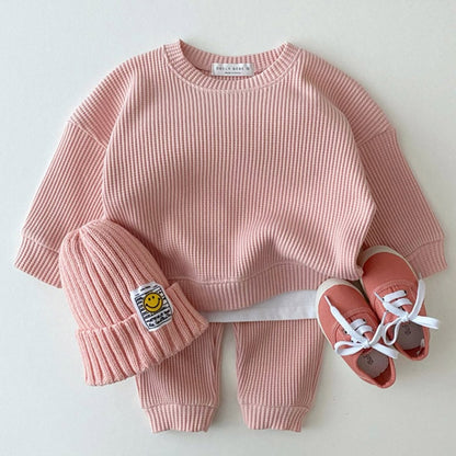 Korean Baby Cotton Kintting Clothing Sets Kids Boys Girls