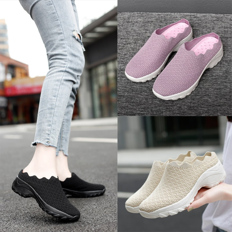 Women Casual Shoes Fashion Breathable Walk Mesh Flat Shoes Lady Sneakers