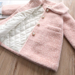 Children Woolen Coat Girl Long Woolen Coat Thick