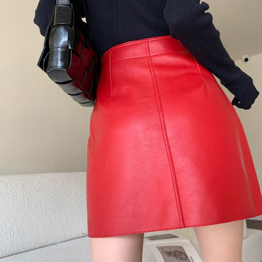 Premium Goods  A-Line Mini Skirts Women Ladies Kawaii Heart Shape Pockets