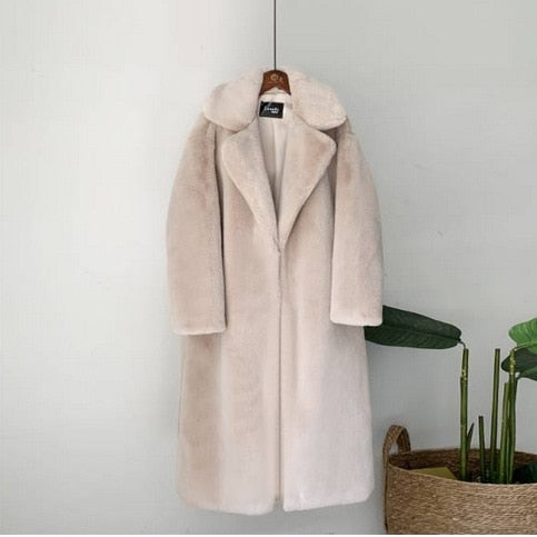 Women Winter Warm Faux Fur Coat Thick Women Long Coat