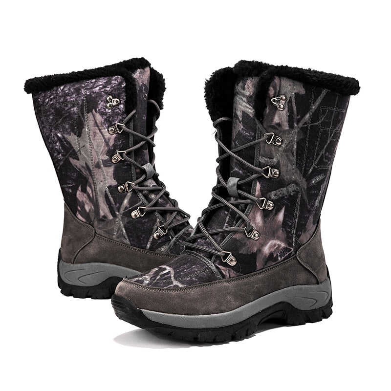 Men Boots Winter Shoes Men Snow Boots Waterproof Non-slip Thick Fur