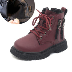 Rubber Boots for Children Boys Martin Boots Autumn Winter Warm Cotton Ankle