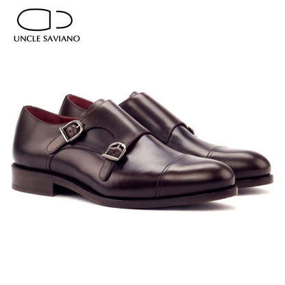 Uncle Saviano Double Monk Style Office Black Men Shoes Designer