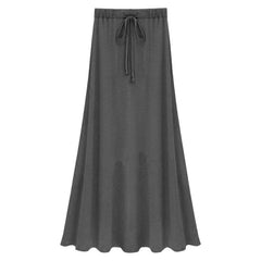 Womens Elastic Waist  A-line Skirts Hip Slim Long Loose Sheds Split Skirts Women