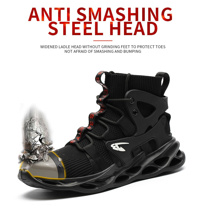 Man Safety Shoes Puncture-Proof Work Sneakers Lightweight Work Shoes Men