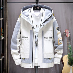 Fashion Mens Hooded Jacket Japanese Streetwear Autumn Winter Jacket