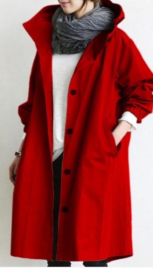 Fashion Womens Trench Coats Hooded Long Spring Autumn Windproof