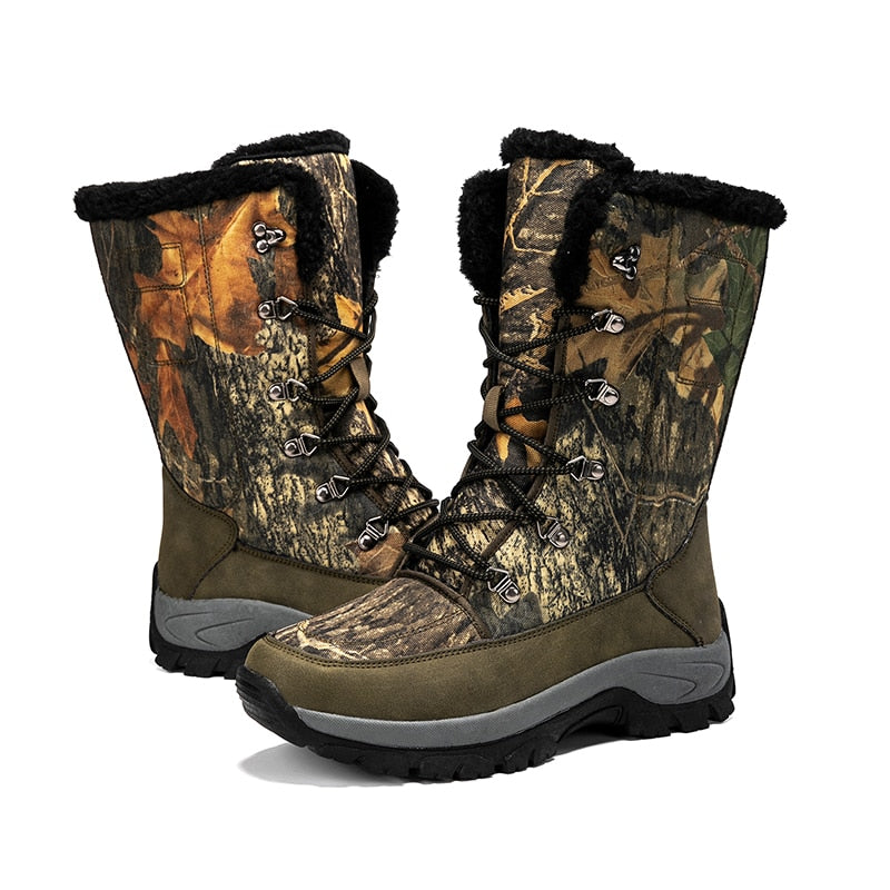 Men Boots Winter Shoes Men Snow Boots Waterproof Non-slip Thick Fur