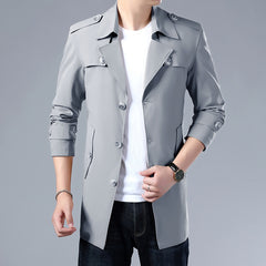 Thoshine Brand Spring Autumn Men Trench Coats Superior Quality Buttons