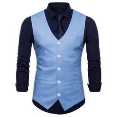 Casual Cotton Linen Mens Suit Vest Slim Fit Single Breasted Sleeveless Waistcoat