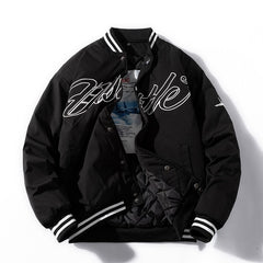 Winter Fashion Jacket Men Women Letter Embroidery Baseball Jacket Japanese