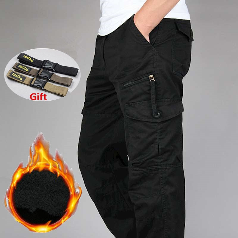 Men Winter Warm Thick Pants Double Layer Fleece Military Army