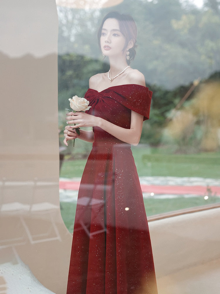 Homecoming Dresses: Off The Shoulder Evening Dress Elegant Engagement Dresses