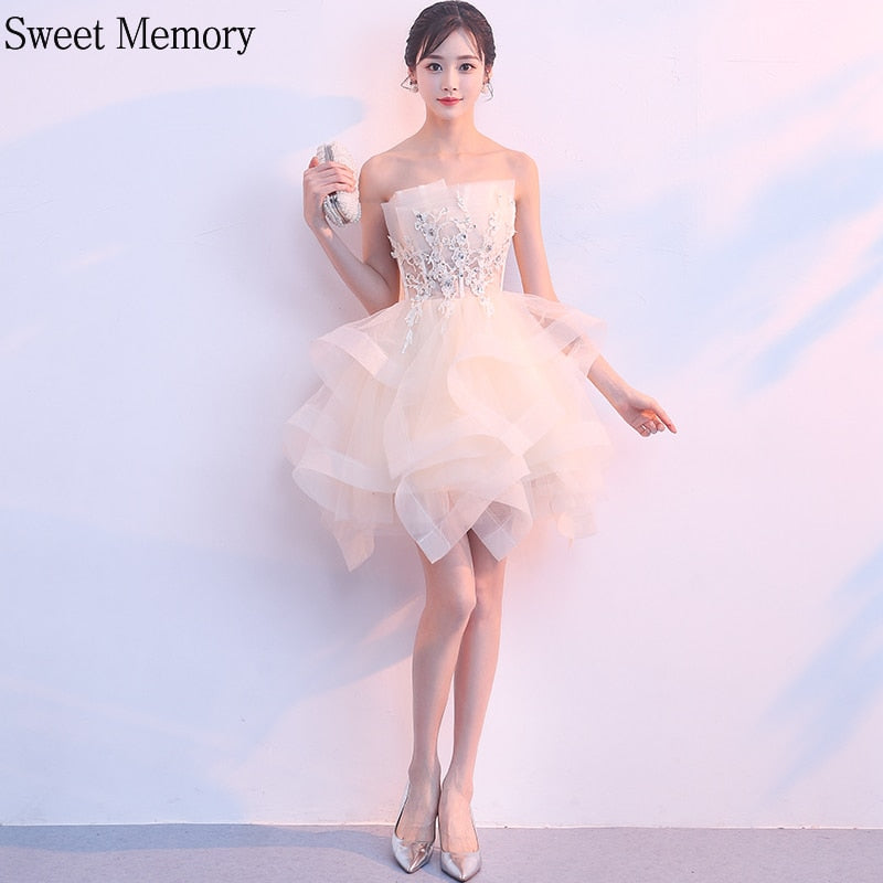 Homecoming Dresses: Princess Yellow Green Prom Dresses Girl Short Dress Sleeveless