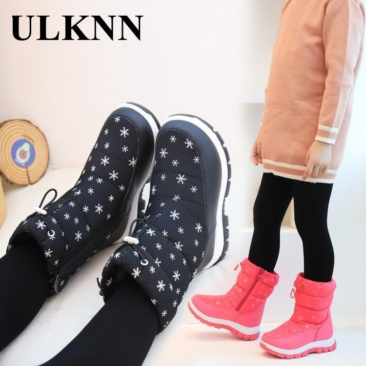 Snow Boots For Children Winter Girl Cotton-padded Soft Bottom Shoes