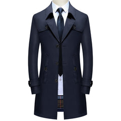 Thoshine Brand Spring Autumn Men Long Trench Coats Superior Quality