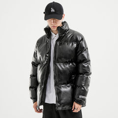 Woodvoice Winter Jacket Men Casual Wear Padded Warm Coat Male PU