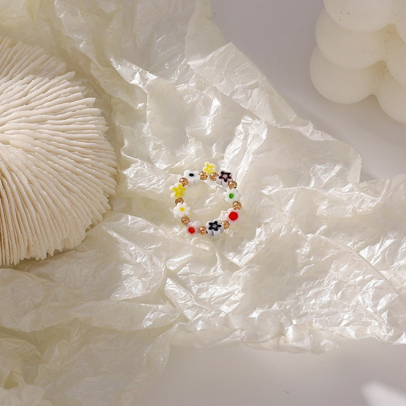 Kpop Cute Multi Beaded Imitation Pearl Colorful Crystal Adjustable Rope