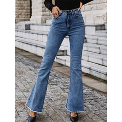 Women's Raw Hem Flare Jeans