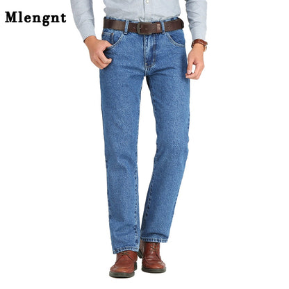 Men Business Jeans Classic Spring Autumn Male Cotton Straight Stretch
